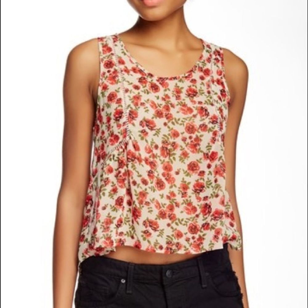 Lush Hi-lo Crochet Detail Sleeveless Tank Size XL